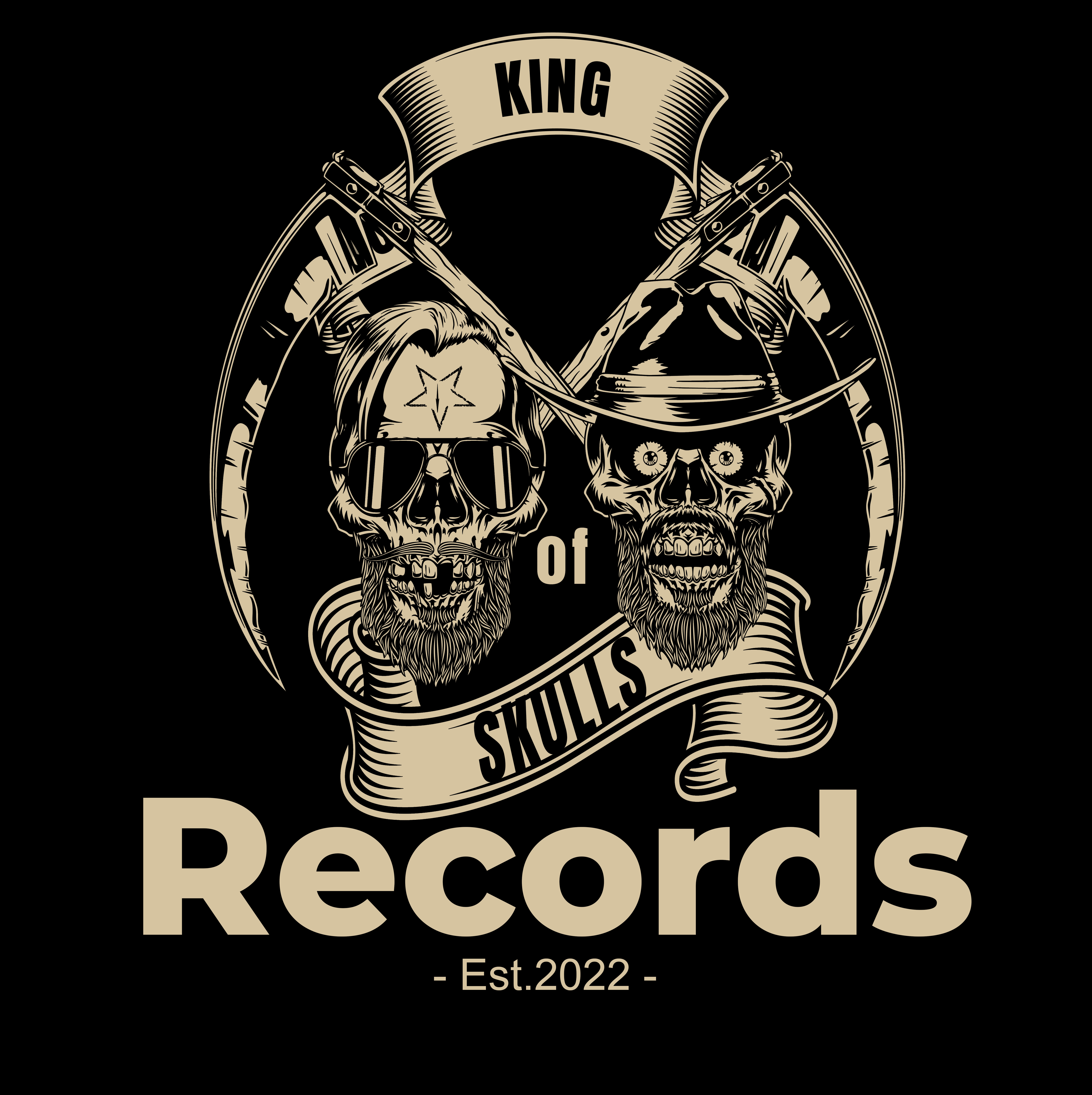 King of skull logo svart hvit 2022